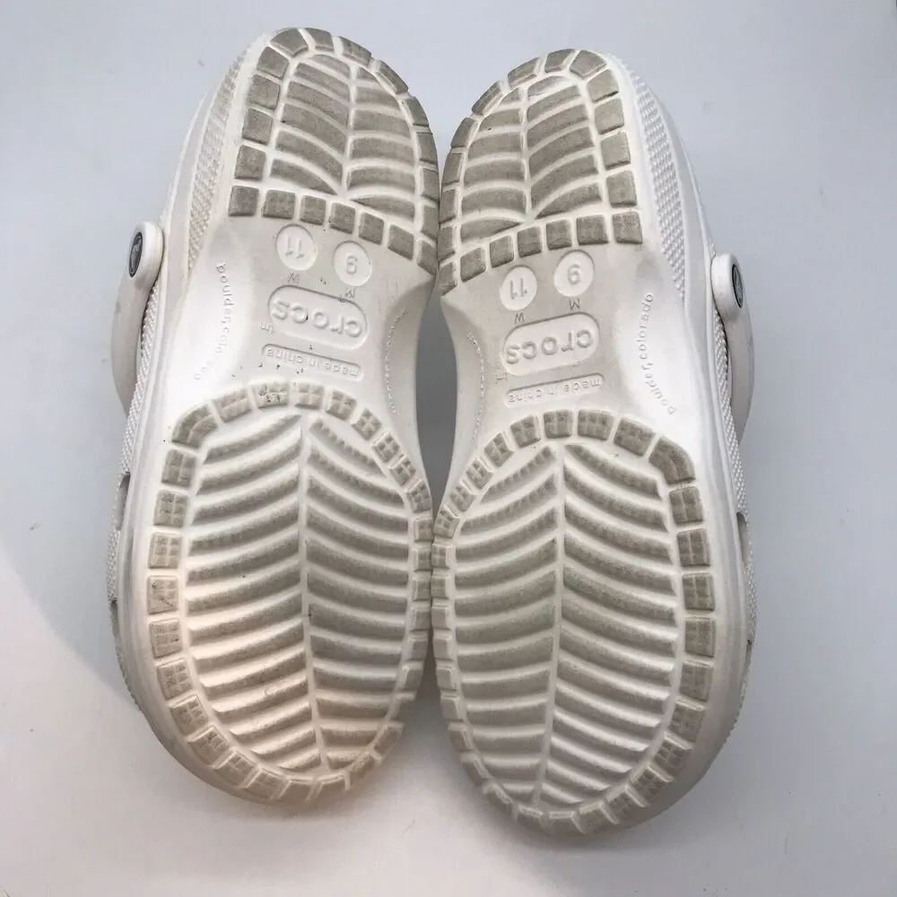 Crocs Classic White Clog Men's 9 - Women's 11 Comfort Shoe Slip On Nurse Sandal - Picture 9 of 12